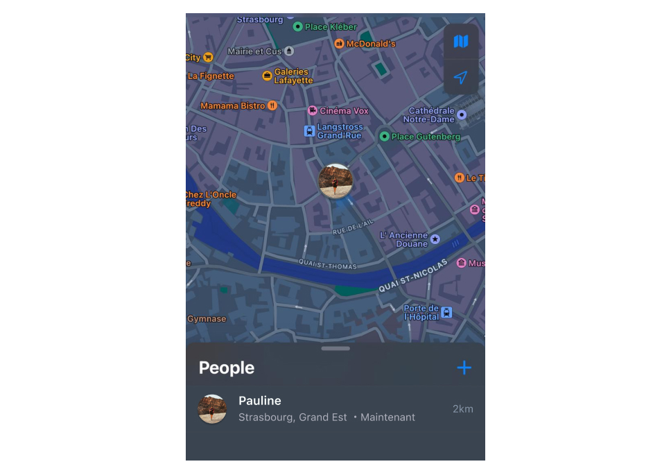 Application « Localiser (Find my) » sur iOS