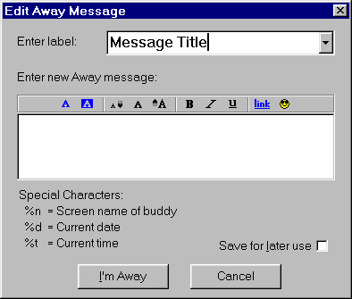 Message d’absence sur AOL Instant Messenger