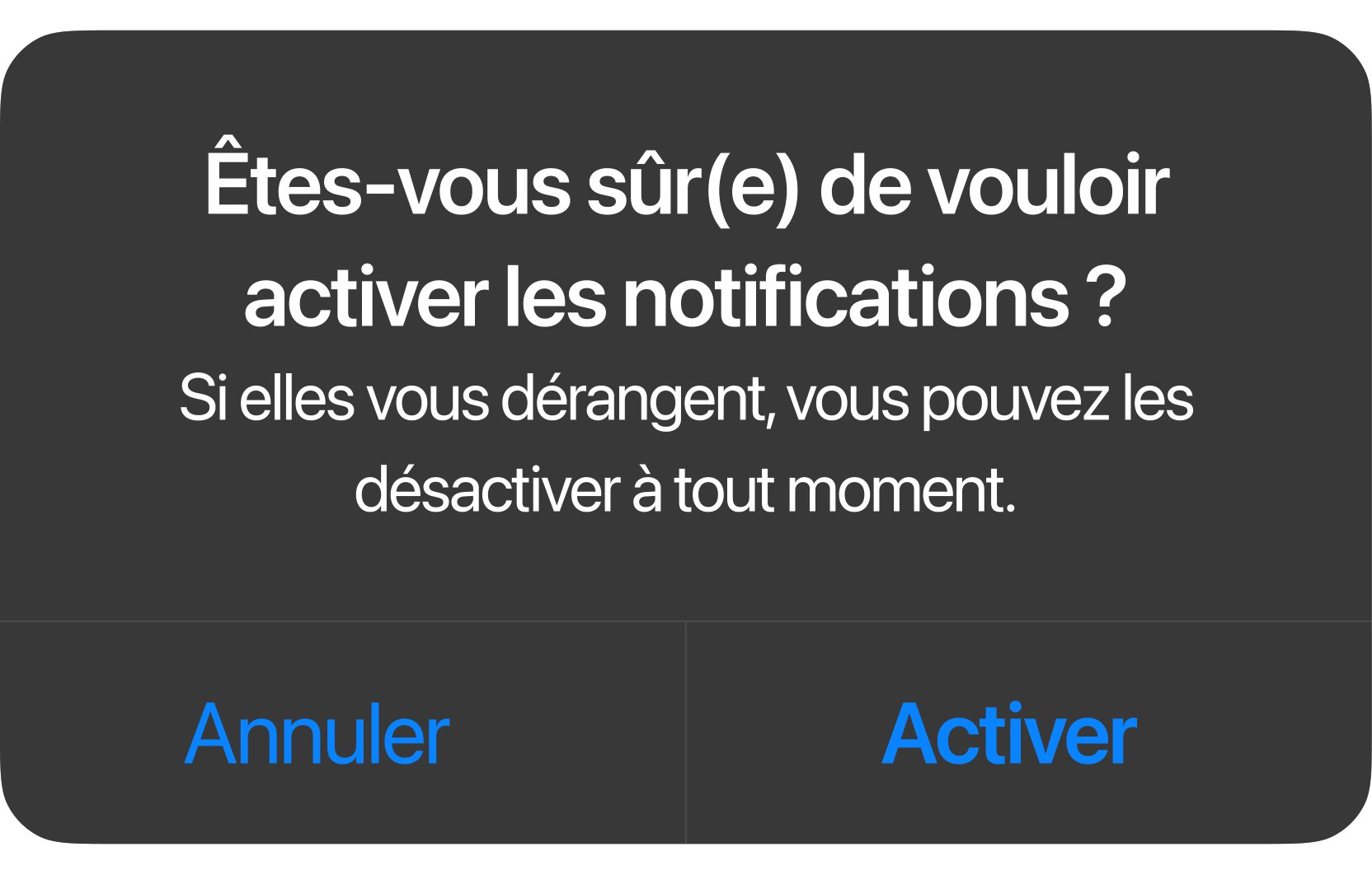 Figure 5 - Proposition d’opt in pour les notifications